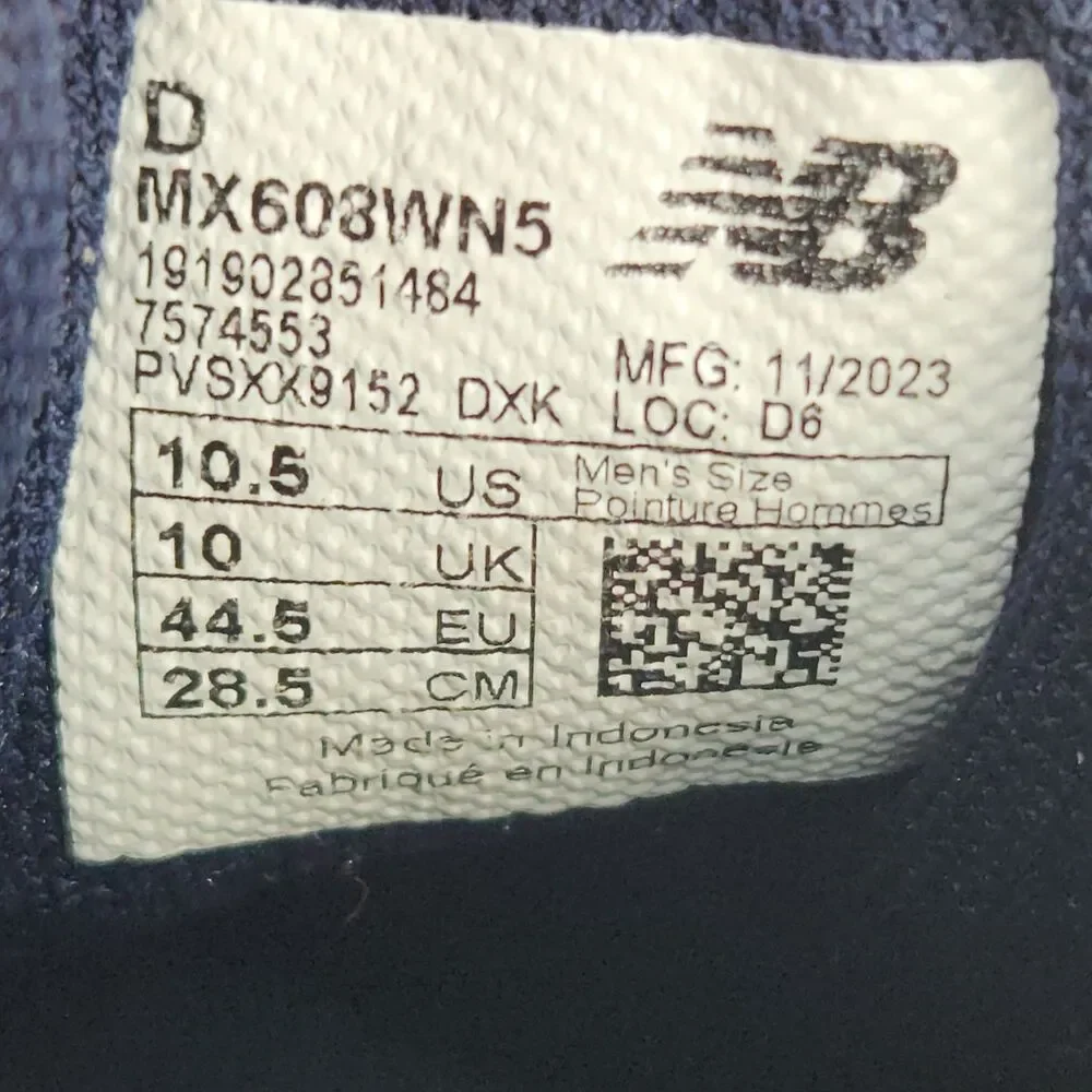 New Balance 608 V5 Shoes Mens Size 10.5 White Blue Athletic Training MX608WN5